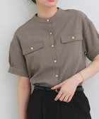 【ピエロ/Pierrot】の接触冷感リネンライクブラウス 167cm / 杢モカ / M|ID:prp329100004972322