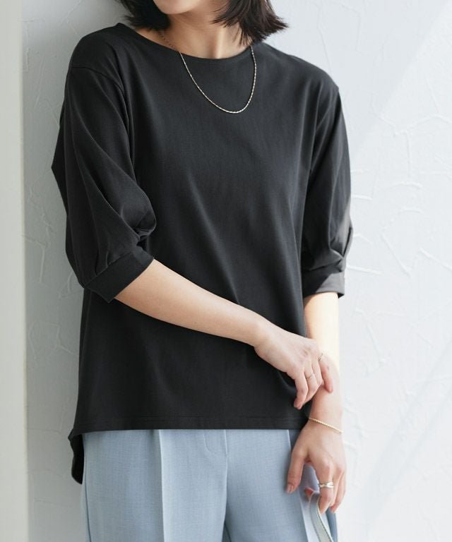 【ピエロ/Pierrot】の【イージーケア】パフスリーブオーバーTシャツ インテリア・キッズ・メンズ・レディースファッション・服の通販 founy(ファウニー) https://founy.com/ ファッション Fashion レディースファッション Fashion for Women トップス・カットソー Cut & Sew Tops シャツ・ブラウス・オフィスカジュアル Elegant Blouses & Button-Ups ロングTシャツ・Tシャツ Longline T-Shirts & Tees スクエア Square, Square Shape スリーブ Sleeve, Long Sleeve / Short Sleeve プチプライス・低価格 Affordable / Budget Price エレガント 上品 Elegant |ID: prp329100004972335 ipo3291000000037285065