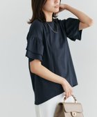 【ピエロ/Pierrot】の【イージーケア】袖フリルデザイントップス 167cm / ネイビー / M|ID: prp329100004972353 ipo3291000000037285143