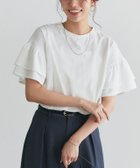 【ピエロ/Pierrot】の【イージーケア】袖フリルデザイントップス 167cm / オフホワイト / M|ID: prp329100004972353 ipo3291000000037285145
