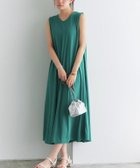 【ピエロ/Pierrot】のVネックタックスリーブロングワンピース 166cm / グリーン / M|ID: prp329100004972365 ipo3291000000037285178
