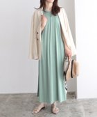 【ピエロ/Pierrot】のVネックタックスリーブロングワンピース 163cm / ミント / M|ID: prp329100004972365 ipo3291000000037285180