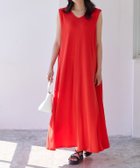 【ピエロ/Pierrot】のVネックタックスリーブロングワンピース 162cm / レッド / M|ID: prp329100004972365 ipo3291000000037285181