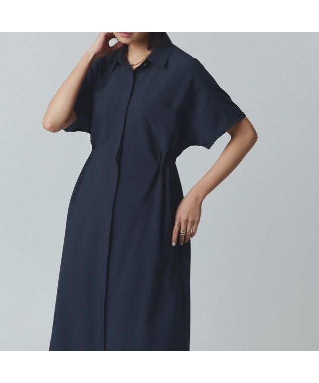 【ピエロ/Pierrot】のRASW ウエストドロストシャツワンピース インテリア・キッズ・メンズ・レディースファッション・服の通販 founy(ファウニー) 　ファッション　Fashion　レディースファッション　Fashion for Women　ワンピース　Dresses　シャツワンピース / 1枚で着映えコーデ　Shirt Dresses　プチプライス・低価格　Affordable / Budget Price　166cm / ネイビー / M|ID: prp329100004972389 ipo3291000000037285292