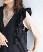【ピエロ/Pierrot】の【キシリトール加工】袖が選べるリブカットソー 150cm / ベージュ / 五分袖 / M|ID: prp329100004972419 ipo3291000000037285401