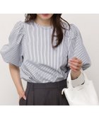 【ピエロ/Pierrot】のボリュームパフスリーブブラウス トップス レディース 163cm / ストライプ / ネイビー / M|ID: prp329100004972454 ipo3291000000037285639