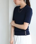 【ピエロ/Pierrot】の【A会場】ボタンデザインケーブルニット 166cm / ネイビー / M|ID: prp329100004972464 ipo3291000000037285676