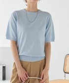 【ピエロ/Pierrot】の【接触冷感/UV/ウォッシャブル】半袖ニット 167cm / アイスブルー / M|ID: prp329100004972466 ipo3291000000037285702