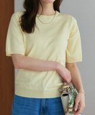 【ピエロ/Pierrot】の【接触冷感/UV/ウォッシャブル】半袖ニット 167cm / ライトイエロー / M|ID: prp329100004972466 ipo3291000000037285705