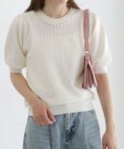 【ピエロ/Pierrot】の【B会場】パールネックパフスリーブニット 163cm / オフホワイト / M|ID: prp329100004972485 ipo3291000000037285779
