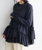 【ピエロ/Pierrot】のヘムフリルアシメブラウス 大人の最旬トレンドファッション＆コーディネート founy(ファウニー) ファッション Fashion レディースファッション Fashion for Women トップス・カットソー Cut & Sew Tops シャツ・ブラウス・オフィスカジュアル Elegant Blouses & Button-Ups シンプル Simple, Minimal フェミニン Feminine, Girly フリル Frill, Ruffle フレア Flare, Flared プチプライス・低価格 Affordable / Budget Price thumbnail 167cm / ネイビー / M|ID: prp329100004972608 ipo3291000000037286252