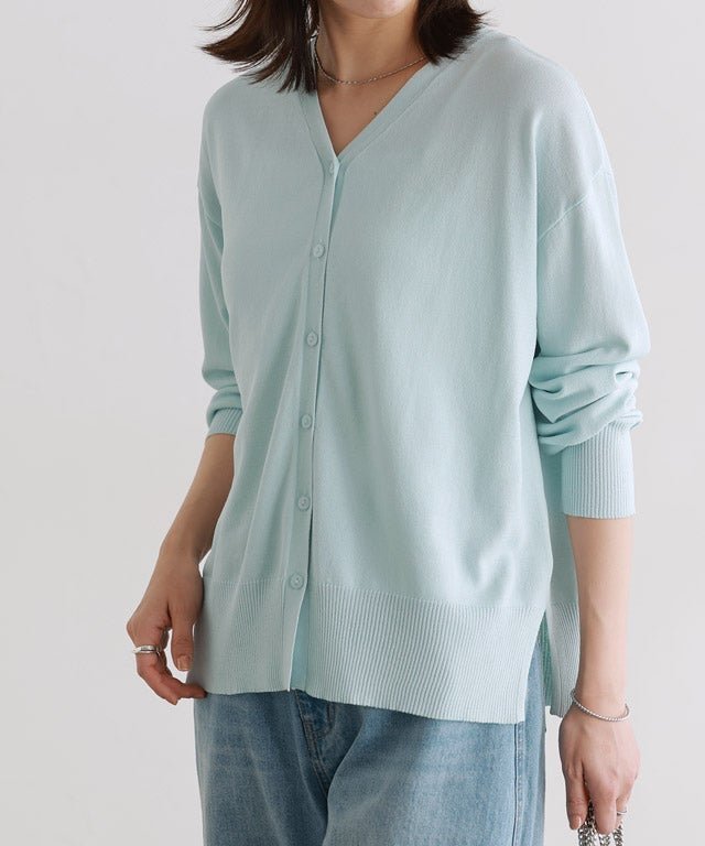 【ピエロ/Pierrot】のUVカット・接触冷感シアーカーディガン インテリア・キッズ・メンズ・レディースファッション・服の通販 founy(ファウニー) 　ファッション　Fashion　レディースファッション　Fashion for Women　トップス・カットソー　Cut & Sew Tops　カーディガン・羽織り　Layered Style Cardigans　カーディガン　Cardigan, Knitwear　シアー　Sheer, See-Through　スリット　Slit, Slit Detail　プチプライス・低価格　Affordable / Budget Price　167cm / パウダーブルー / ロング丈 / M|ID: prp329100004972633 ipo3291000000037286389