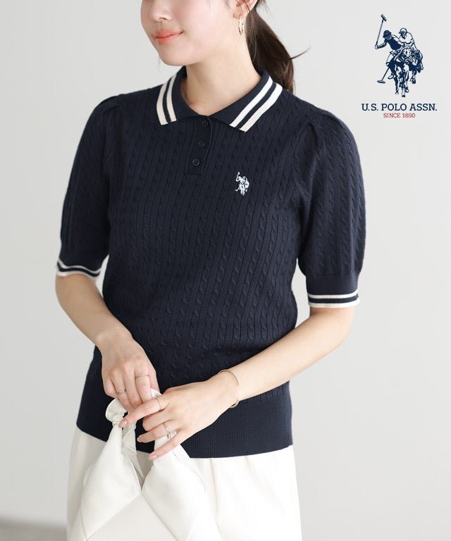 【ピエロ/Pierrot】の【U.S.POLO ASSN.】配色デザインポロニット 大人の最旬トレンドファッション＆コーディネート founy(ファウニー) 　ファッション　Fashion　レディースファッション　Fashion for Women　トップス・カットソー　Cut & Sew Tops　ニット　Knit Tops & Sweaters　トレンド　Trend, Trending Now　フェミニン　Feminine, Girly　プチプライス・低価格　Affordable / Budget Price　今季　This Season, Current Season　 other-1|ID: prp329100004972681 ipo3291000000037286600