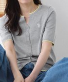 【ピエロ/Pierrot】の【U.S.POLO ASSN.】キーネックデザインカーディガン 167cm / 杢グレー×イエロー / M|ID: prp329100004972686 ipo3291000000037286625