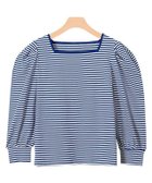 【ピエロ/Pierrot】の【アウトレットSALE!】スクエアネックボーダーTシャツ ネイビーブルー|ID: prp329100004972825 ipo3291000000037287228