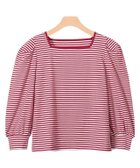 【ピエロ/Pierrot】の【アウトレットSALE!】スクエアネックボーダーTシャツ レッド|ID: prp329100004972825 ipo3291000000037287230