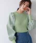 【ピエロ/Pierrot】の【アウトレットSALE!】UVカット・シルクタッチ布帛切り替えボリュームスリーブニット 167cm / ペールミント / M|ID: prp329100004972842 ipo3291000000037287286