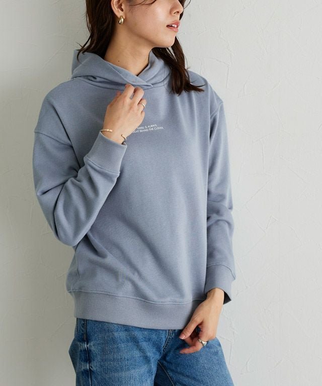 【ピエロ/Pierrot】の【アウトレットSALE!】ロゴフーディ インテリア・キッズ・メンズ・レディースファッション・服の通販 founy(ファウニー) 　ファッション　Fashion　レディースファッション　Fashion for Women　トップス・カットソー　Cut & Sew Tops　アウトレット　Outlet / Clearance　プチプライス・低価格　Affordable / Budget Price　スモークブルー|ID: prp329100004972850 ipo3291000000037287306