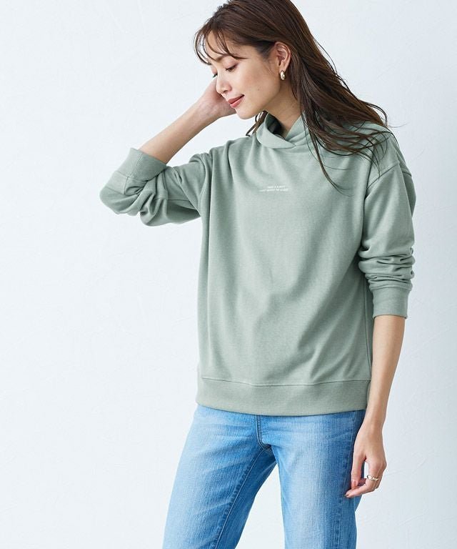 【ピエロ/Pierrot】の【アウトレットSALE!】ロゴフーディ インテリア・キッズ・メンズ・レディースファッション・服の通販 founy(ファウニー) 　ファッション　Fashion　レディースファッション　Fashion for Women　トップス・カットソー　Cut & Sew Tops　アウトレット　Outlet / Clearance　プチプライス・低価格　Affordable / Budget Price　スモークミント|ID: prp329100004972850 ipo3291000000037287307