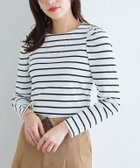 【ピエロ/Pierrot】のパフスリーブテレコリブカットソー 167cm / オフホワイト×ブラック / M|ID: prp329100004972857 ipo3291000000037287350