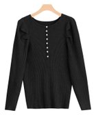 【ピエロ/Pierrot】の【アウトレットSALE!】ボリュームスリーブリブニット ブラック|ID: prp329100004972868 ipo3291000000037287399