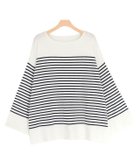 【ピエロ/Pierrot】のオーバーサイズボーダーニット 大人の最旬トレンドファッション＆コーディネート founy(ファウニー) ファッション Fashion レディースファッション Fashion for Women トップス・カットソー Cut & Sew Tops ニット Knit Tops & Sweaters スリーブ Sleeve, Long Sleeve / Short Sleeve プチプライス・低価格 Affordable / Budget Price ボーダー Border, Stripe ルーズ Loose, Oversized ワイド Wide, Wide Fit thumbnail オフホワイト×ネイビー|ID: prp329100004972871 ipo3291000000037287421