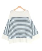 【ピエロ/Pierrot】のオーバーサイズボーダーニット 大人の最旬トレンドファッション＆コーディネート founy(ファウニー) ファッション Fashion レディースファッション Fashion for Women トップス・カットソー Cut & Sew Tops ニット Knit Tops & Sweaters スリーブ Sleeve, Long Sleeve / Short Sleeve プチプライス・低価格 Affordable / Budget Price ボーダー Border, Stripe ルーズ Loose, Oversized ワイド Wide, Wide Fit thumbnail オフホワイト×ブルー|ID: prp329100004972871 ipo3291000000037287427