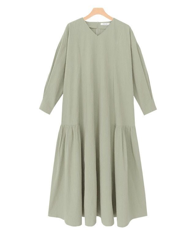 【ピエロ/Pierrot】のRASW ギャザー切り替えワンピース インテリア・キッズ・メンズ・レディースファッション・服の通販 founy(ファウニー) 　ファッション　Fashion　レディースファッション　Fashion for Women　ワンピース　Dresses　送料無料　Free Shipping　ギャザー　Gathered, Ruffled　プチプライス・低価格　Affordable / Budget Price　ロング　Long, Long-Length　ライトカーキ|ID: prp329100004972876 ipo3291000000037287460