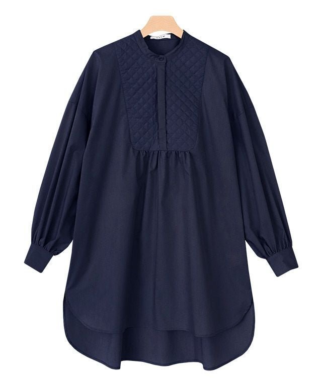 【ピエロ/Pierrot】の【アウトレットSALE!】 RASW ブザム切り替えキルティングブラウス インテリア・キッズ・メンズ・レディースファッション・服の通販 founy(ファウニー) 　ファッション　Fashion　レディースファッション　Fashion for Women　トップス・カットソー　Cut & Sew Tops　シャツ・ブラウス・オフィスカジュアル　Elegant Blouses & Button-Ups　アウトレット　Outlet / Clearance　キルティング　Quilted, Quilting　ギャザー　Gathered, Ruffled　クラシカル　Classical, Vintage-Inspired　シンプル　Simple, Minimal　スリット　Slit, Slit Detail　デニム　Denim, Jeans Material　トレンド　Trend, Trending Now　バランス　Balance, Style Balance　フレア　Flare, Flared　プチプライス・低価格　Affordable / Budget Price　ボトム　Bottoms, Lower Wear　今季　This Season, Current Season　ネイビー|ID: prp329100004972879 ipo3291000000037287478