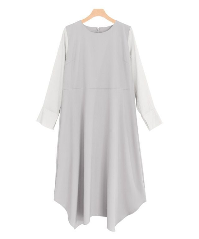 【ピエロ/Pierrot】の【アウトレットSALE!】シアードッキングイレヘムワンピース インテリア・キッズ・メンズ・レディースファッション・服の通販 founy(ファウニー) 　ファッション　Fashion　レディースファッション　Fashion for Women　ワンピース　Dresses　アウトレット　Outlet / Clearance　とろみ　Fluid, Flowy Fabric　カフス　Cuff Design　シアー　Sheer, See-Through　シンプル　Simple, Minimal　プチプライス・低価格　Affordable / Budget Price　エレガント 上品　Elegant　ライトグレー|ID: prp329100004972884 ipo3291000000037287501