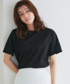 【ピエロ/Pierrot】のネックが選べるシルケットコットンTシャツ 大人の最旬トレンドファッション＆コーディネート founy(ファウニー) ファッション Fashion レディースファッション Fashion for Women トップス・カットソー Cut & Sew Tops シャツ・ブラウス・オフィスカジュアル Elegant Blouses & Button-Ups ロングTシャツ・Tシャツ Longline T-Shirts & Tees インナー Innerwear シルケット Silket, Silky Cotton シンプル Simple, Minimal プチプライス・低価格 Affordable / Budget Price ベーシック Basic, Essential エレガント 上品 Elegant thumbnail ブラック|ID: prp329100004972912 ipo3291000000037287641