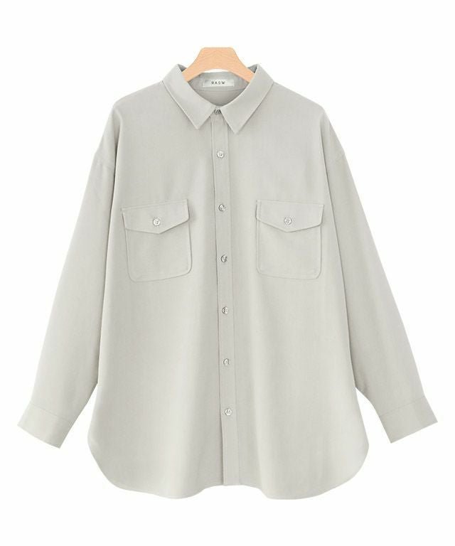 【ピエロ/Pierrot】のRASW リネンライクシャツ インテリア・キッズ・メンズ・レディースファッション・服の通販 founy(ファウニー) 　ファッション　Fashion　レディースファッション　Fashion for Women　トップス・カットソー　Cut & Sew Tops　シャツ・ブラウス・オフィスカジュアル　Elegant Blouses & Button-Ups　フラップ　Flap, Flap Pocket　プチプライス・低価格　Affordable / Budget Price　ポケット　Pocket, Pocket Detail　エレガント 上品　Elegant　グレージュ|ID: prp329100004972948 ipo3291000000037287823