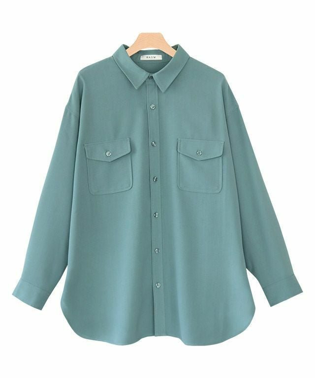 【ピエロ/Pierrot】のRASW リネンライクシャツ インテリア・キッズ・メンズ・レディースファッション・服の通販 founy(ファウニー) 　ファッション　Fashion　レディースファッション　Fashion for Women　トップス・カットソー　Cut & Sew Tops　シャツ・ブラウス・オフィスカジュアル　Elegant Blouses & Button-Ups　フラップ　Flap, Flap Pocket　プチプライス・低価格　Affordable / Budget Price　ポケット　Pocket, Pocket Detail　エレガント 上品　Elegant　グリーン|ID: prp329100004972948 ipo3291000000037287824
