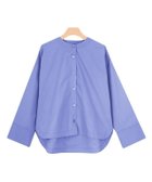 【ピエロ/Pierrot】のバンドカラービッグスリーブブラウス 大人の最旬トレンドファッション＆コーディネート founy(ファウニー) ファッション Fashion レディースファッション Fashion for Women トップス・カットソー Cut & Sew Tops シャツ・ブラウス・オフィスカジュアル Elegant Blouses & Button-Ups カフス Cuff Design スリーブ Sleeve, Long Sleeve / Short Sleeve プチプライス・低価格 Affordable / Budget Price ラウンド Round, Round Neck ロング Long, Long-Length thumbnail ブルー|ID: prp329100004972952 ipo3291000000037287839