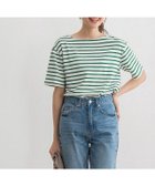 【ピエロ/Pierrot】のカラーボーダーTシャツ オフホワイト×グリーン|ID: prp329100004972959 ipo3291000000037287873