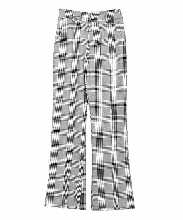 【ピエロ/Pierrot】の【アウトレットSALE!】チェック柄セミフレアパンツ インテリア・キッズ・メンズ・レディースファッション・服の通販 founy(ファウニー) 　ファッション　Fashion　レディースファッション　Fashion for Women　パンツ　Pants & Trousers　アウトレット　Outlet / Clearance　おすすめ　Recommended / Our Picks　シンプル　Simple, Minimal　セットアップ　Set-Up, Coordinated Outfit　センター　Center, Center Line　チェック　Check, Plaid, Tartan　フレア　Flare, Flared　プチプライス・低価格　Affordable / Budget Price　今季　This Season, Current Season　ブラック|ID: prp329100004972968 ipo3291000000037287922
