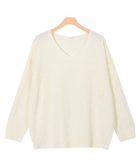 【ピエロ/Pierrot】の【アウトレットSALE!】Vネックオーバーサイズニット アイボリー|ID: prp329100004972978 ipo3291000000037287987