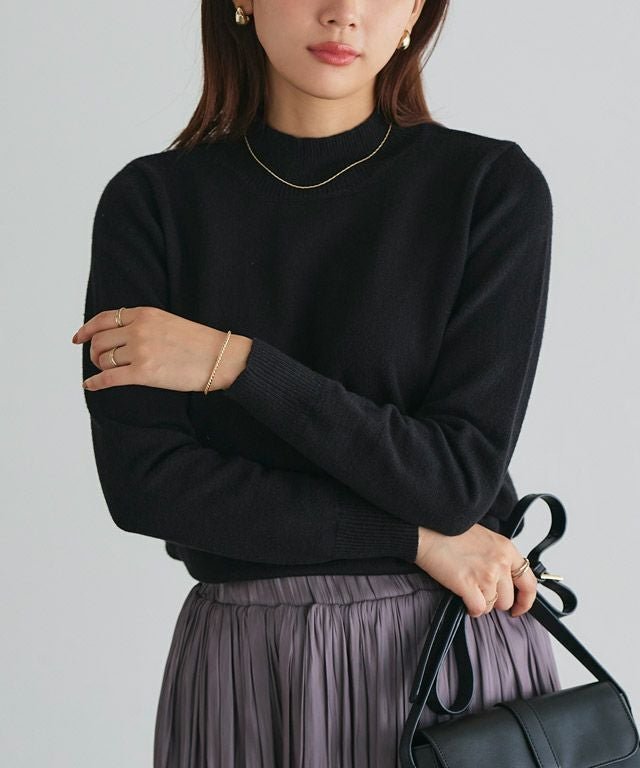 【ピエロ/Pierrot】のプレミアムカシミヤタッチハイネックニット インテリア・キッズ・メンズ・レディースファッション・服の通販 founy(ファウニー) 　ファッション　Fashion　レディースファッション　Fashion for Women　トップス・カットソー　Cut & Sew Tops　ニット　Knit Tops & Sweaters　インナー　Innerwear　シンプル　Simple, Minimal　ハイネック　High Neck, Mock Neck　プチプライス・低価格　Affordable / Budget Price　ルーズ　Loose, Oversized　エレガント 上品　Elegant　166cm / ブラック / M|ID: prp329100004972983 ipo3291000000037288012