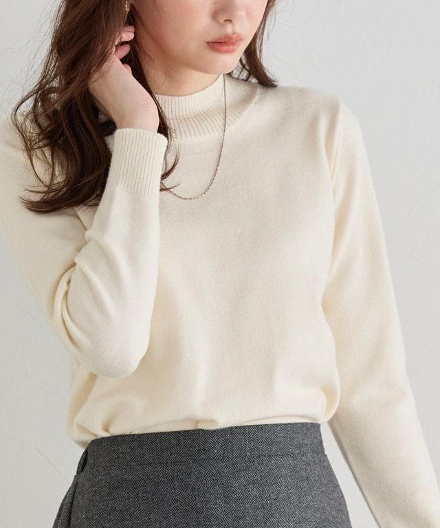 【ピエロ/Pierrot】のプレミアムカシミヤタッチハイネックニット インテリア・キッズ・メンズ・レディースファッション・服の通販 founy(ファウニー) 　ファッション　Fashion　レディースファッション　Fashion for Women　トップス・カットソー　Cut & Sew Tops　ニット　Knit Tops & Sweaters　インナー　Innerwear　シンプル　Simple, Minimal　ハイネック　High Neck, Mock Neck　プチプライス・低価格　Affordable / Budget Price　ルーズ　Loose, Oversized　エレガント 上品　Elegant　167cm / アイボリー / M|ID: prp329100004972983 ipo3291000000037288013