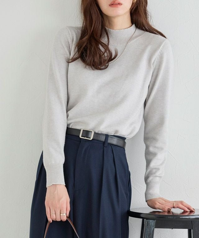 【ピエロ/Pierrot】のプレミアムカシミヤタッチハイネックニット インテリア・キッズ・メンズ・レディースファッション・服の通販 founy(ファウニー) 　ファッション　Fashion　レディースファッション　Fashion for Women　トップス・カットソー　Cut & Sew Tops　ニット　Knit Tops & Sweaters　インナー　Innerwear　シンプル　Simple, Minimal　ハイネック　High Neck, Mock Neck　プチプライス・低価格　Affordable / Budget Price　ルーズ　Loose, Oversized　エレガント 上品　Elegant　167cm / ライトグレー / M|ID: prp329100004972983 ipo3291000000037288014