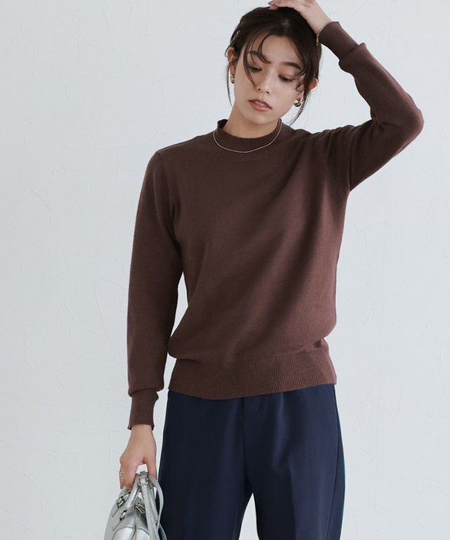 【ピエロ/Pierrot】のプレミアムカシミヤタッチハイネックニット インテリア・キッズ・メンズ・レディースファッション・服の通販 founy(ファウニー) 　ファッション　Fashion　レディースファッション　Fashion for Women　トップス・カットソー　Cut & Sew Tops　ニット　Knit Tops & Sweaters　インナー　Innerwear　シンプル　Simple, Minimal　ハイネック　High Neck, Mock Neck　プチプライス・低価格　Affordable / Budget Price　ルーズ　Loose, Oversized　エレガント 上品　Elegant　167cm / ブラウン / M|ID: prp329100004972983 ipo3291000000037288017
