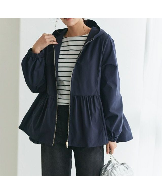 【ピエロ/Pierrot】のヘムフレアフーディブルゾン インテリア・キッズ・メンズ・レディースファッション・服の通販 founy(ファウニー) 　ファッション　Fashion　レディースファッション　Fashion for Women　アウター　Coat / Outerwear Collection　レディースジャケット・軽アウター　Jackets　ブルゾンジャケット・スポーティアウター　Blouson Jackets　フェミニン　Feminine, Girly　フレア　Flare, Flared　プチプライス・低価格　Affordable / Budget Price　167cm / ネイビー / M|ID: prp329100004972987 ipo3291000000037288038