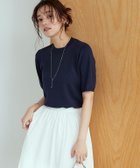 【ピエロ/Pierrot】の【A会場】シルクタッチウォッシャブル半袖ニット 大人の最旬トレンドファッション＆コーディネート founy(ファウニー) ファッション Fashion レディースファッション Fashion for Women トップス・カットソー Cut & Sew Tops ニット Knit Tops & Sweaters 送料無料 Free Shipping ウォッシャブル Machine Washable シルク Silk, 100% Silk シンプル Simple, Minimal プチプライス・低価格 Affordable / Budget Price エレガント 上品 Elegant 半袖 Short Sleeve, Half Sleeve 吸水 Absorbent, Quick-Dry thumbnail 167cm / ネイビー / M|ID: prp329100004972995 ipo3291000000037288084