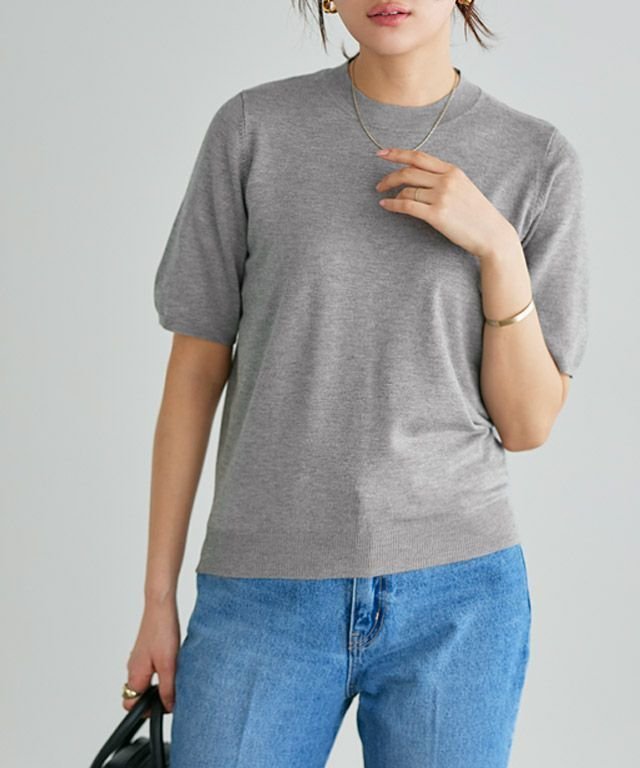 【ピエロ/Pierrot】の【A会場】シルクタッチウォッシャブル半袖ニット インテリア・キッズ・メンズ・レディースファッション・服の通販 founy(ファウニー) 　ファッション　Fashion　レディースファッション　Fashion for Women　トップス・カットソー　Cut & Sew Tops　ニット　Knit Tops & Sweaters　送料無料　Free Shipping　ウォッシャブル　Machine Washable　シルク　Silk, 100% Silk　シンプル　Simple, Minimal　プチプライス・低価格　Affordable / Budget Price　エレガント 上品　Elegant　半袖　Short Sleeve, Half Sleeve　吸水　Absorbent, Quick-Dry　166cm / 杢グレー / M|ID: prp329100004972995 ipo3291000000037288088