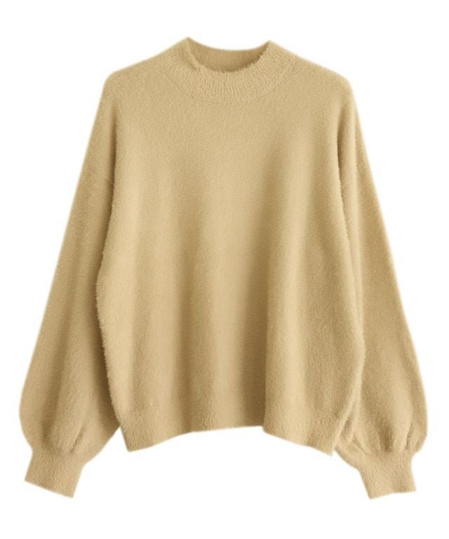 【ピエロ/Pierrot】のシャギーハイネックバルーン袖ニット インテリア・キッズ・メンズ・レディースファッション・服の通販 founy(ファウニー) 　ファッション　Fashion　レディースファッション　Fashion for Women　トップス・カットソー　Cut & Sew Tops　ニット　Knit Tops & Sweaters　ハイネック　High Neck, Mock Neck　バルーン　Balloon, Balloon Silhouette　プチプライス・低価格　Affordable / Budget Price　エレガント 上品　Elegant　イエロー|ID: prp329100004973015 ipo3291000000037288186