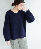 【ピエロ/Pierrot】の選べるふんわりウォッシャブルボリューム袖ニット 167cm / ネイビー / Vネック / M|ID: prp329100004973025 ipo3291000000037288233