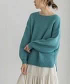 【ピエロ/Pierrot】の選べるふんわりウォッシャブルボリューム袖ニット 165cm / 杢ブルーグリーン / ボートネック / M|ID: prp329100004973025 ipo3291000000037288237