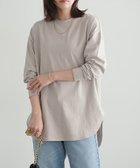 【ピエロ/Pierrot】のコットンロングスリーブTシャツ 大人の最旬トレンドファッション＆コーディネート founy(ファウニー) ファッション Fashion レディースファッション Fashion for Women トップス・カットソー Cut & Sew Tops シャツ・ブラウス・オフィスカジュアル Elegant Blouses & Button-Ups ロングTシャツ・Tシャツ Longline T-Shirts & Tees シンプル Simple, Minimal スリーブ Sleeve, Long Sleeve / Short Sleeve プチプライス・低価格 Affordable / Budget Price リラックス Relax, Relaxed Fit ロング Long, Long-Length 吸水 Absorbent, Quick-Dry thumbnail 167cm / グレージュ / M|ID: prp329100004973029 ipo3291000000037288255