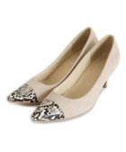 【ピエロ/Pierrot】の【アウトレットSALE!】ポインテッドトゥ配色パンプス パイソン×ライトベージュ|ID: prp329100004973031 ipo3291000000037288267