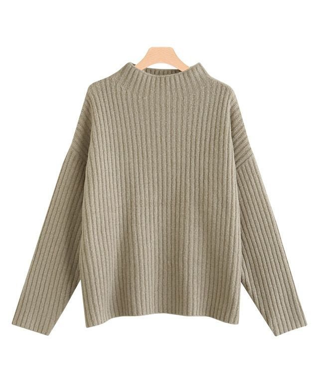 【ピエロ/Pierrot】のボトルネックオーバーリブニット インテリア・キッズ・メンズ・レディースファッション・服の通販 founy(ファウニー) 　ファッション　Fashion　レディースファッション　Fashion for Women　トップス・カットソー　Cut & Sew Tops　ニット　Knit Tops & Sweaters　プチプライス・低価格　Affordable / Budget Price　ボトム　Bottoms, Lower Wear　ボトルネック　Bottle Neck, Mock Neck　ライトベージュ|ID: prp329100004973048 ipo3291000000037288333